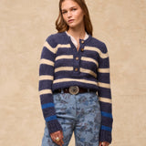 NAUTICAL | Navy & Cream Striped Wool Sweater