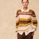 MINT | Striped Knit Sweater with Metallic Accents