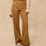 PALOS | Textured Golden Brown Cotton Trousers