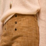 PALOS | Textured Golden Brown Cotton Trousers