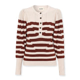 SABRINA | Metallic Brown & Cream Striped Knit Sweater