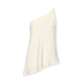 THALIA | Ecru Asymmetric One Shoulder Cupro Top