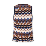 NONA | Top de Punto con Estampado Zigzag Multicolor