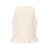 FRILLY | Ecru Cotton Linen Vest