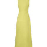 MASSIMA | Lime Viscose and Linen Long Dress