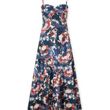 PETAL HAZE | Vestido Midi de tejido italiano con escote bustier