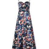 PETAL HAZE | Vestido Midi de tejido italiano con escote bustier