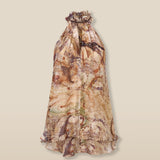 MARSIGLIA | Beige Multi Halter-Neck Printed Top