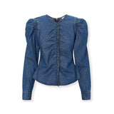 SIENNA | Indigo Blue Cotton Blouse