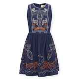 TIRSA | Navy 100% Cotton Short Dress