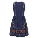 TIRSA | Navy 100% Cotton Short Dress