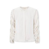 SANDRINE | Ecru Gathered-Sleeve Blouse