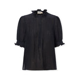 CATALINA | Black Italian Linen Blouse