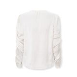 SANDRINE | Ecru Gathered-Sleeve Blouse