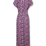 MARIETA | Magenta Abstract Floral Midi Dress