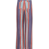 PALMI | Blue Striped Italian Cotton Wide-Leg Trousers