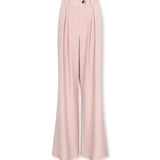 LOURDES | Light Pink Silk Wide Leg Trousers