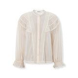 ORGANDELA | Ivory Pleated Cotton Blouse