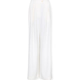 LOURDES | Off White Silk Wide leg Trousers
