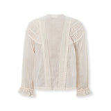 ORGANDELA | Ivory Pleated Cotton Blouse