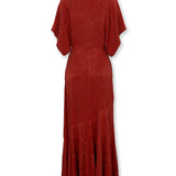 FLAVIANA | Rust Tonal Jacquard Dress