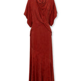 FLAVIANA | Rust Tonal Jacquard Dress