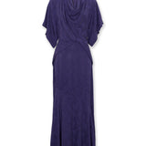 FLAVIANA | Dark Purple Tonal Jacquard Dress