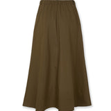 ODETTE | Brown Cotton Midi Skirt