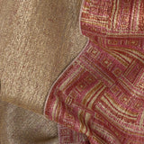 BEDLUX | Bufanda reversible con brillo en tonos dorado y burdeos