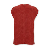 SULTANA | Rust Tonal Jacquard Twist Front Top