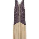 HELEN | Vestido midi bordado a mano en algodón con lazo removible