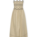 JUNA | 100% Linen Ecru Midi Dress