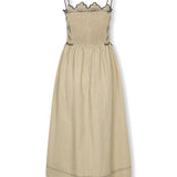 JUNA | 100% Linen Ecru Midi Dress