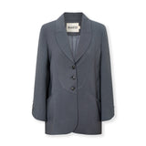 GIOVANA | Dark Grey Wool-Blend Structured Blazer