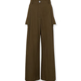 ODETTE | Brown Cotton Wide Leg Trousers