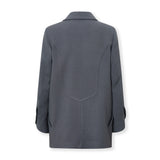 GIOVANA | Dark Grey Wool-Blend Structured Blazer