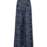 SKYSTITCH | Denim Blue Cotton Embroidered Trousers
