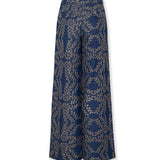 SKYSTITCH | Denim Blue Cotton Embroidered Trousers