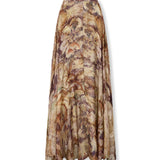 MARSIGLIA | Beige Multi Print Flared Skirt