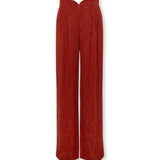 SULTANA | Rust Tonal Jacquard Wide Leg Trousers