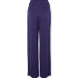SULTANA | Dark Purple Tonal Jacquard Wide Leg Trousers