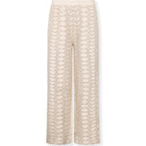 LOUISE | Ecru Cotton Trousers with Hand Embroidery