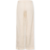 LOUISE | Ecru Cotton Trousers with Hand Embroidery