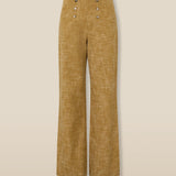 PALOS | Textured Golden Brown Cotton Trousers