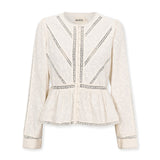 TINA | Ecru Embroidered Cotton Blouse