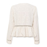 TINA | Ecru Embroidered Cotton Blouse