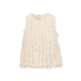 RICAMO | Ecru Textured Cropped Top