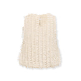 RICAMO | Ecru Textured Cropped Top