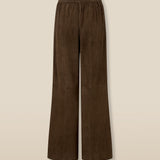 MOCHA | Dark Brown Suede Wide-Leg Trousers