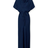 CAPRI | Deep Navy Satin Maxi Dress